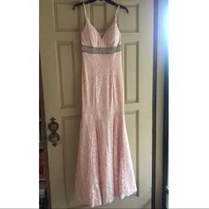 Pink/silver mermaid formal gown